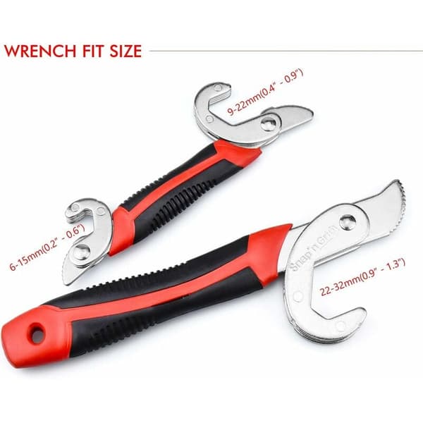 Justerbar skiftnyckel set 2st snäppgrepp universal mutterklämma 22-32mm 15-32mm 9-14mm