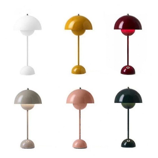 Nordisk genopladelig blomst bordlampe senglampe bordlampe svamp soveværelse borddekoration natbordslampe natlamper[hk] Pink Pink