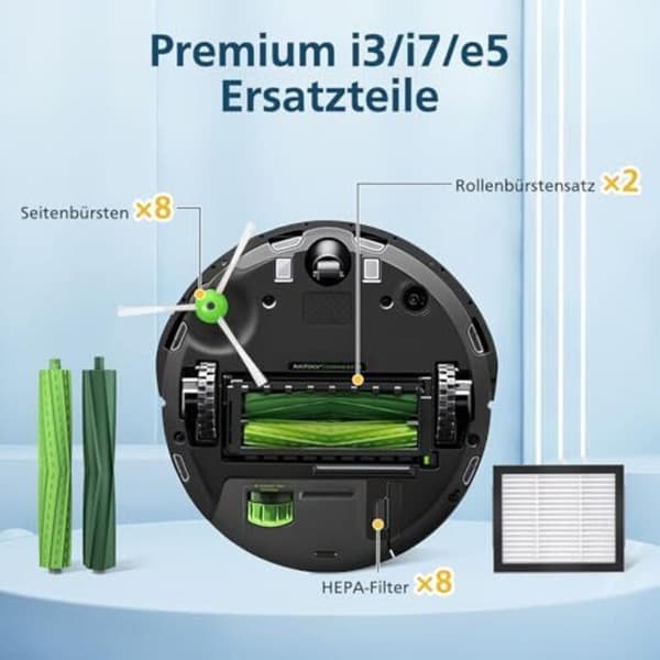 iRobot Roomba Tilbehør 22-Deles Sæt Kompatibelt med i7 i7+ i3 i3+ i4 i4+ i6 i6+ E5 E6 E7 Støvsuger Reservedele