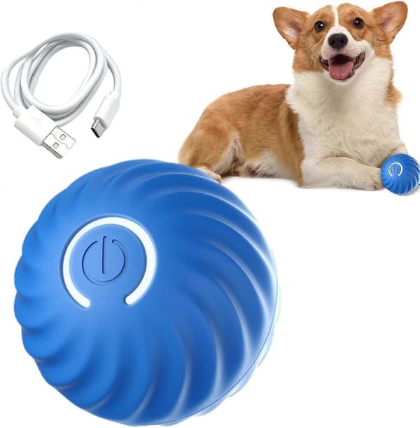 Self-rolling ball for dogs, smart self-propelled ball with 2 modes, long battery life, intelligent teasing ball for cats with replaceable shell
