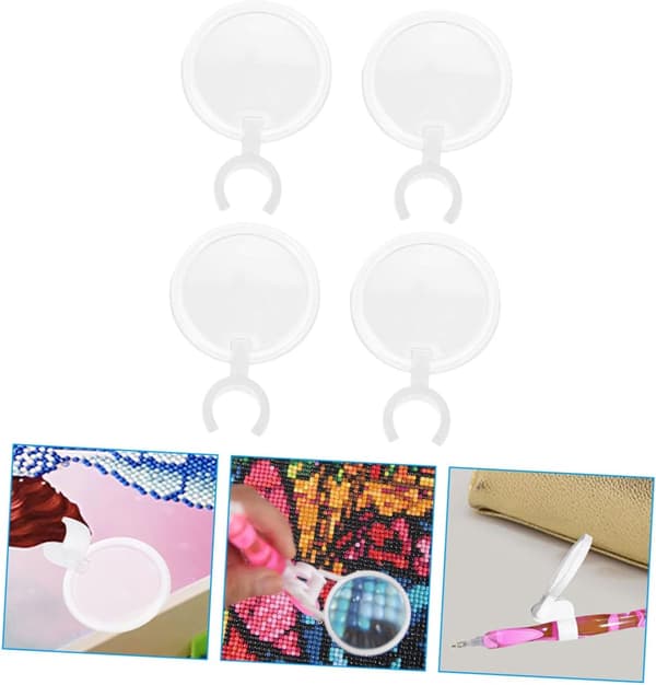 Förstoringsglas pennhållare med diamantbroderikit i bulk, 4 st
