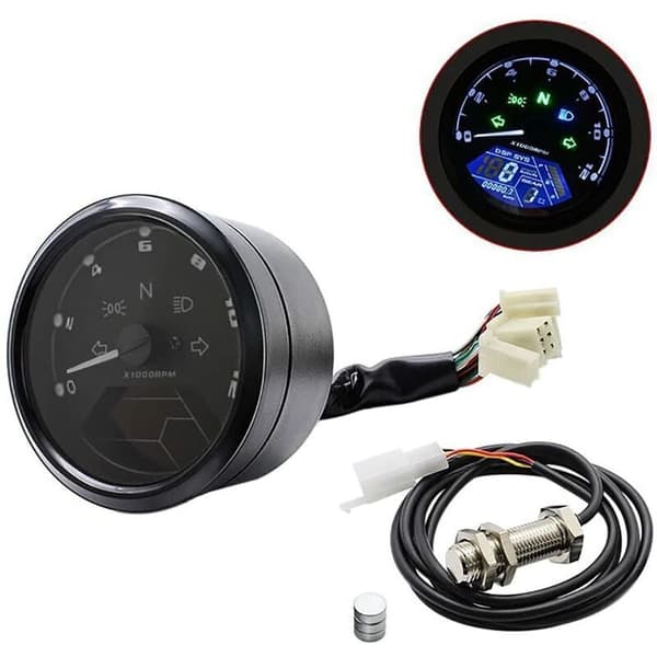 Motorcykel Odometer LCD Digital Speedometer Tachometer Måler 12V med Natlys Universal Pasform til De Fleste Motorcykler