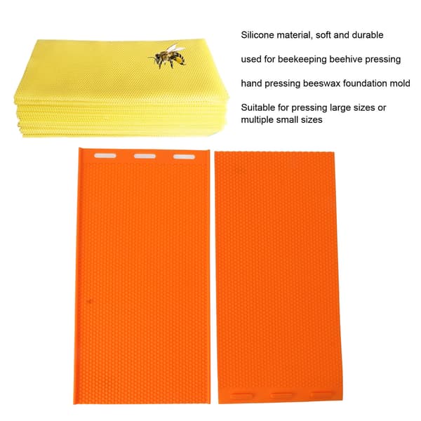 2-Rams 5,4 mm Silikon Honungskakebasform Biodlingstillbehör Orange