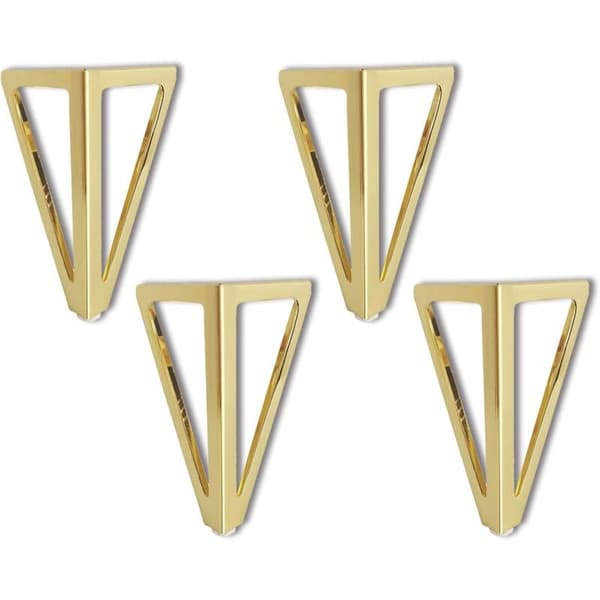 Set med 4 Ersättningsmöbelben, 15 cm, Triangulära, Guld, DIY Bordsben, för Stolar, Skåp och Soffor, Andra Möbelben