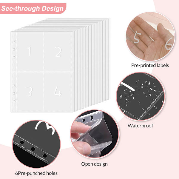 A6-påfyllningspapper, 3-pack 100GSM tjockt påfyllningsbart papper 6-håls fyllmedel Inlägg Lösa blad 135 ark (270 sidor)