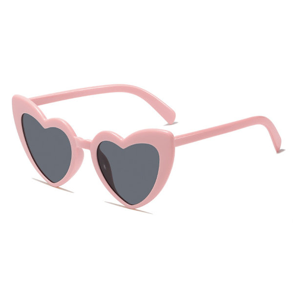 Hjärtformade solglasögon för fester, snygga solglasögon för män och kvinnor Pink frame gray lens