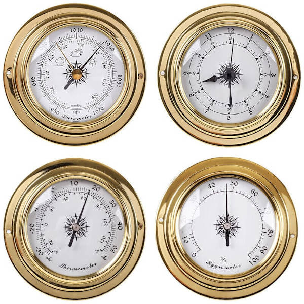 Analog Väderstation - Barometer, Termometer, Hygrometer 4 st