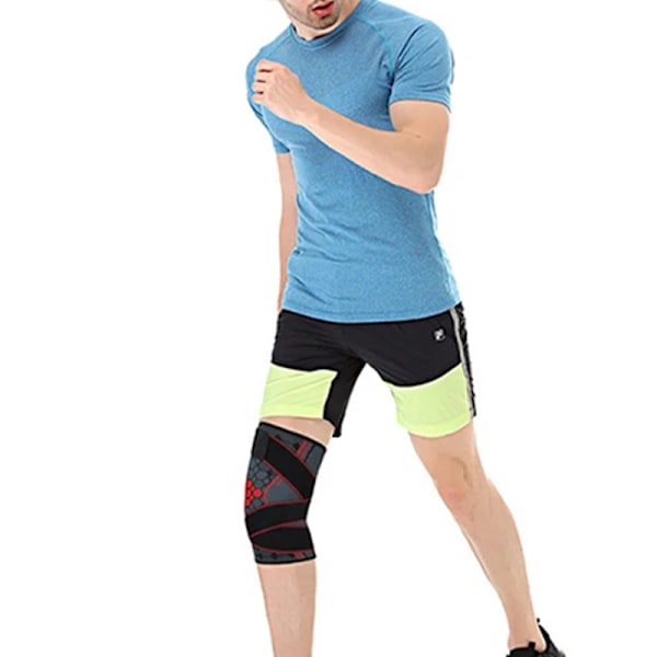 Sports Knæbandage Elastisk Støtte Knæ Arm Kompressionsbandage til Træning Gym Gåtur Rød S