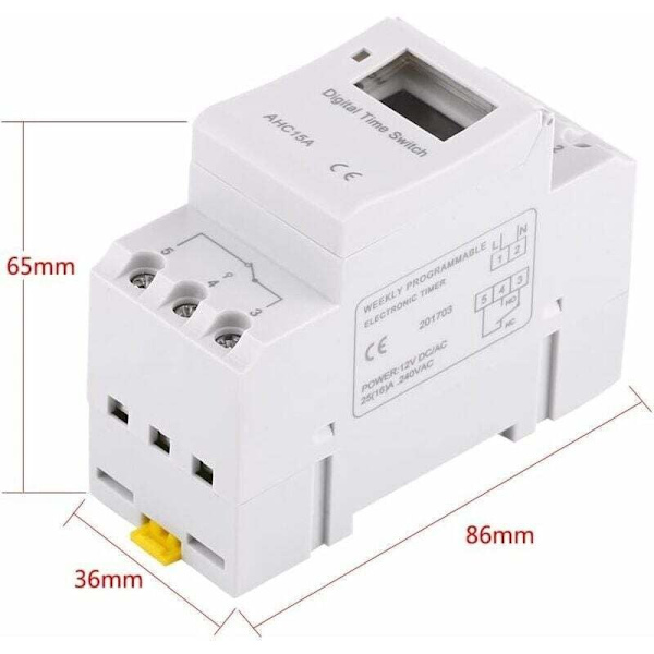 LCD Timer Veckovis Elektrisk Tidsprogrammerare Digital Timer Switch 15A (220V)..