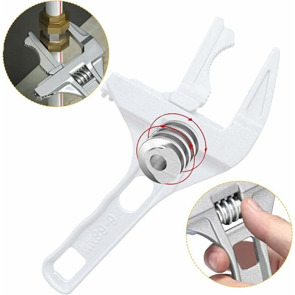 Justerbar skruenøgle, Aluminium Stor Åbning Justerbar Skruenøgle, 6-68mm Badeværelses Skruenøgle, Justerbare Skruenøgler til Spænding og Løsning af Møtrikker og Bolte