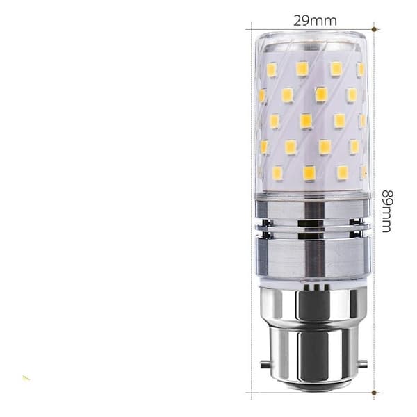 12W LED B22 Majskolvslampor, Varmvit 3000K, 4-pack - 100W Ekvivalent, 1200lm, Ej dimbar, Energiklass A+