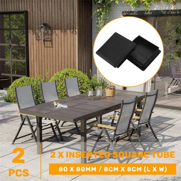 80 mm firkantede plastikrør endehætter x 80 mm, endeprop, 2 stk.