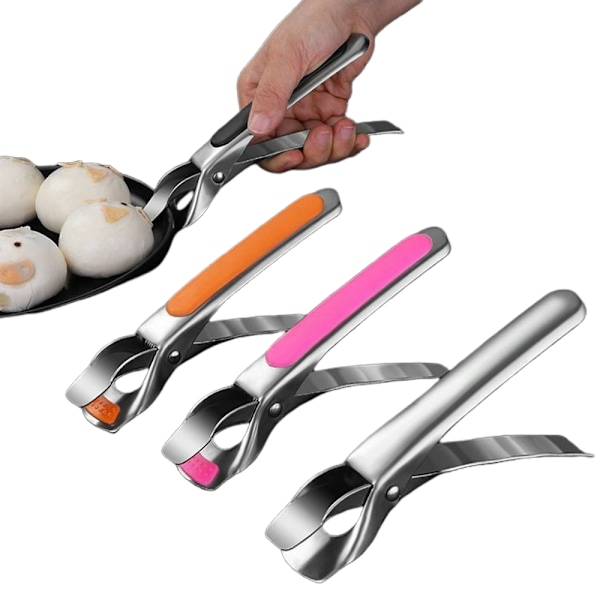 2 stk. Anti-skoldning Tang Pan Gripper Pot Clip Skål Clip Sort til Air Fryer Camping Værktøj