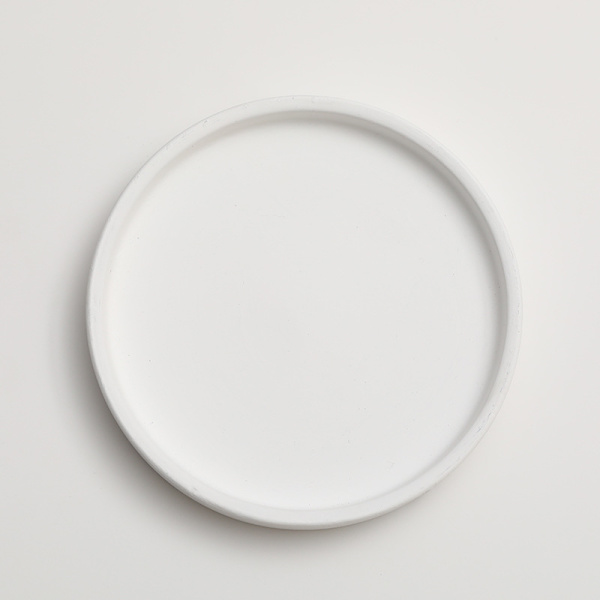 Keraaminen pyöreä kukkaruukun vesialusta koriste Morandi pigmentti poltto pohja paksuuntunut tyyny veden varastointialusta White 10*1.5cm (inner diameter 9cm)