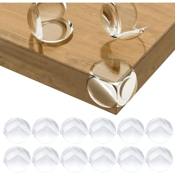 Bordskantskydd för barnsäkerhet mjuka kanter 12-pack transparent
