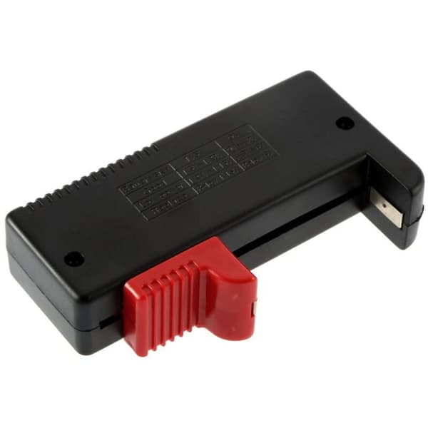 2-pak Digital Batteritester Spændingsmåler og Strømniveau Måler Combo til AA AAA CD 9V 1,5V Knapcellebatteri