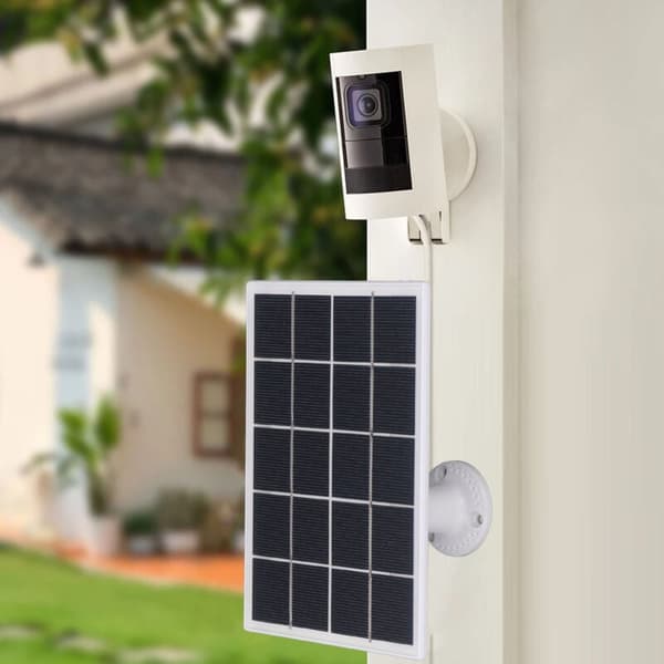 3W 5V Solpanel Professionell Effektiv Monokristallin Kisel Solpanel Laddare för Utomhussäkerhetskamera Vit, DUBUNS