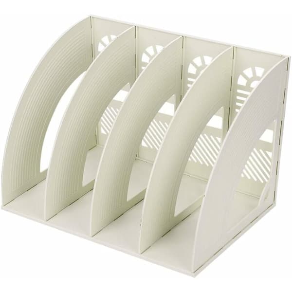 Plastik Skrivebordsorganisator med 4 rum til A4-papir, mapper, notesbøger og cd'er - DIY opbevaringsholder