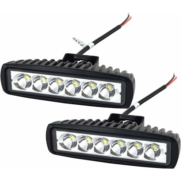 x 6\" 18W LED Arbetsbelysning Spot Off Road Lastbil SUV 4WD Kördimljus (2x18 FGB-Spot)