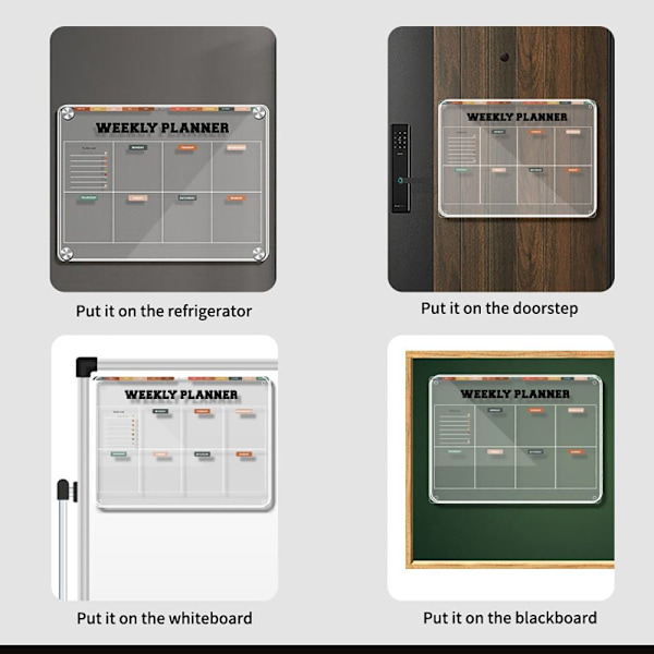 Magnetisk akrylkalender - Transparent kylskåpskalender 1 1 1