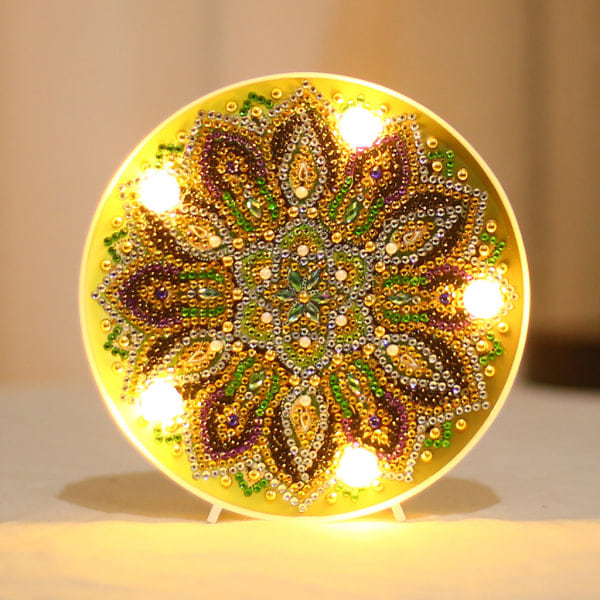 DIY Mandala Täyspora Timanttimaalaus LED-yövalaisimella DIY Askartelusarjat null - ZXD005