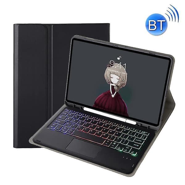Samsung Galaxy Tab S6 Lite A610B Läderfodral med Bakgrundsbelyst Bluetooth-tangentbord