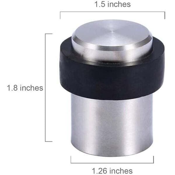 10 X 4,5 cm Dørstopper i Rustfrit Stål Gulvmonteret