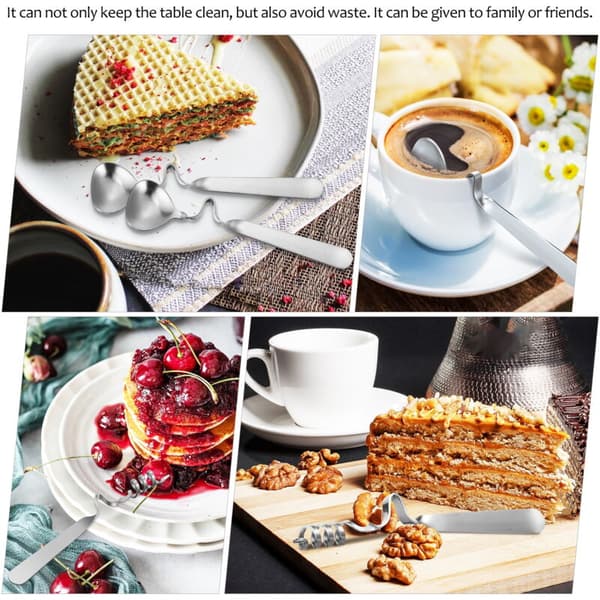 4 Honungsskedar i Rostfritt Stål för Te, Kaffe, Yoghurt - Set om 4