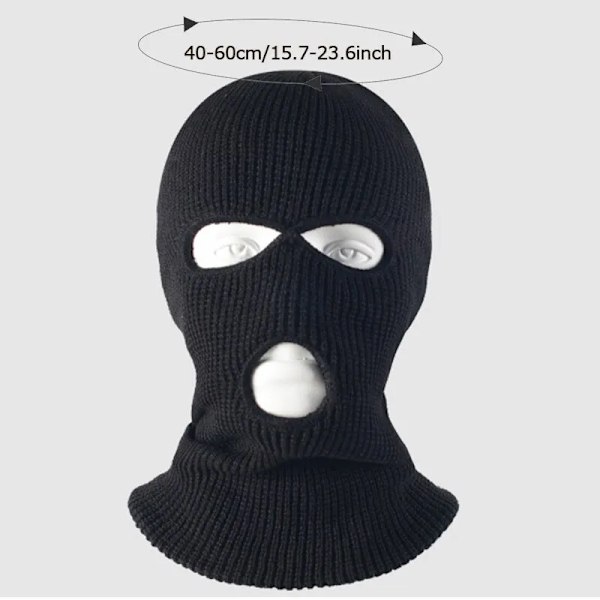 Täyskasvot peittävä hiihtopipo Hattu 3 reikää Balaclava Army Tactical CS Tuulenpitävät neulotut pipot Bonnet Talvi Lämpimät Unisex-lakit