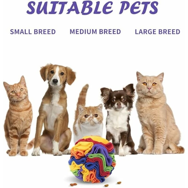 Hundleksak Snuffelboll, Aktiveringsleksak Hund, Interaktiv Hundleksak, Pussel Långsam Matning Snuffelmatta, Stressreducerande för Små och Mellanstora Hundar