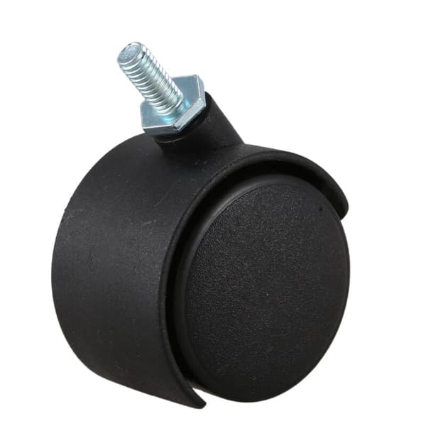 6 mm gevindstang 40 mm dobbelt roterende hjul, sort
