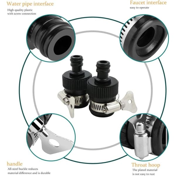 4 st Universal Kranadapter för 14-24 mm Diameter Kranar och Trädgårdsslang