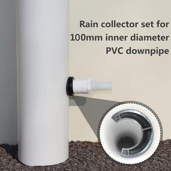 Regnvannsoppsamler sett med PVC-koblinger for nedløpsrør 100mm