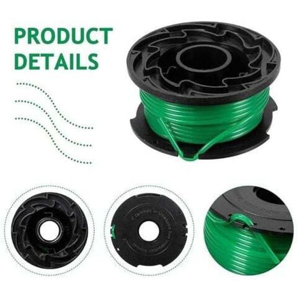 6 Black and Decker Trimmersnøre Spoler, Kompatible med GL7033, GL8033, GL9035, 6m Længde