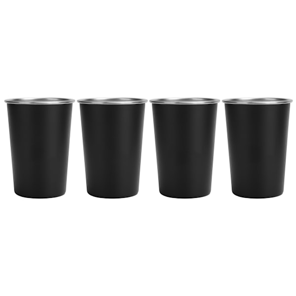 4 stk rustfrie stål piknikkrus for øl og drikke, for utendørsbruk, klatring og camping