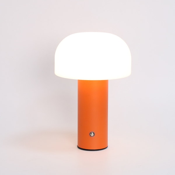 Kreativ USB-laddning och dubbla användningsområden skrivbordslampa svamp dekorativ skrivbordslampa laddningsnattlampa Orange model