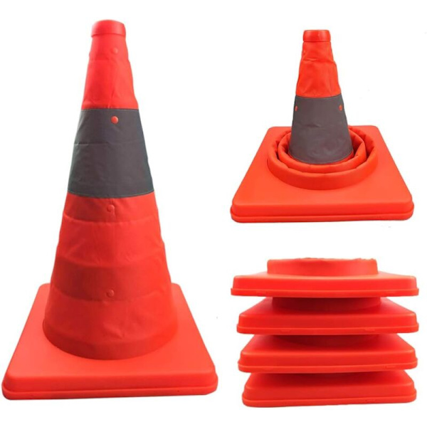 1 Infällbar Trafikkon Vikbar 30cm Orange Multifunktionell Säkerhetskon