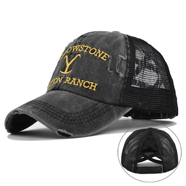 Yellowstone Dutton Ranch Baseball Cap Verstellbar Sølvfarget Cape