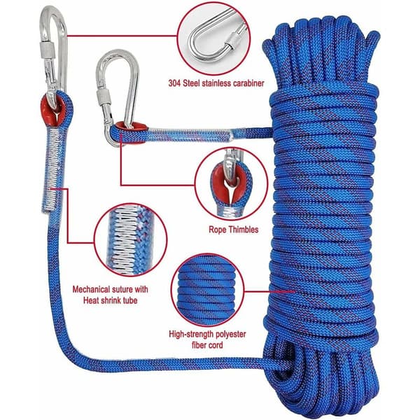Ulkokiipeilyköysi, Ulkokiipeilyköysi, Punottu Nylon Turvaköysi, 10m