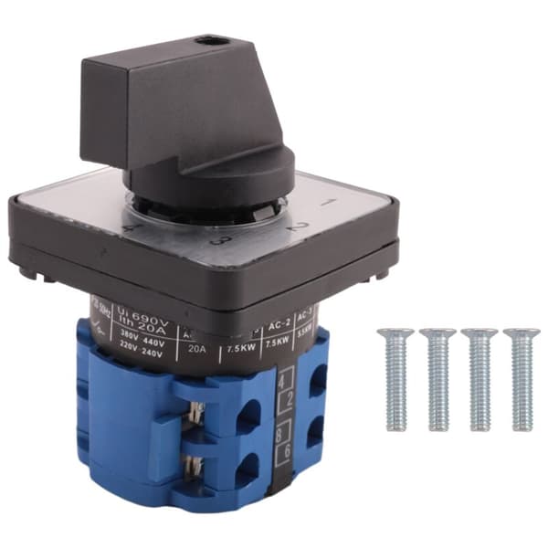 Rotary Cam Omkopplare Master Control 8 Terminaler 5 Positioner 20A Svart + Blå