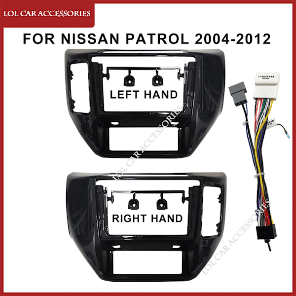 Inch til Nissan Patrol V5 Y61 2004-2012 Bilradio Android MP5-afspiller Fascia 2Din Hovedenhed Stereo Instrumentbræt Panelramme Højre håndkabel