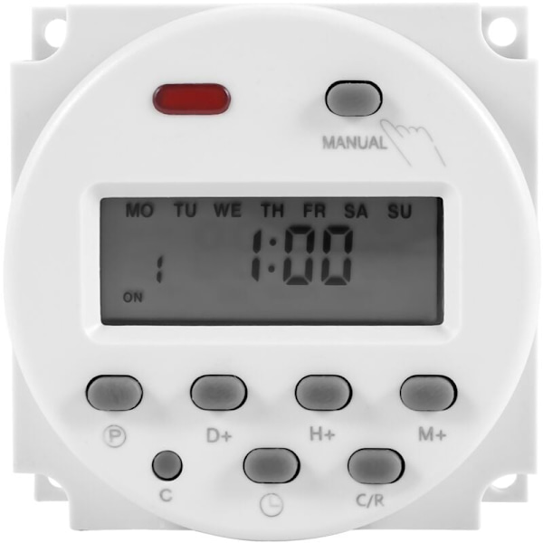 Ny LCD Digital Kontroll Ström Programmerbar Timer DC 12V 16A Tidsreläbrytare