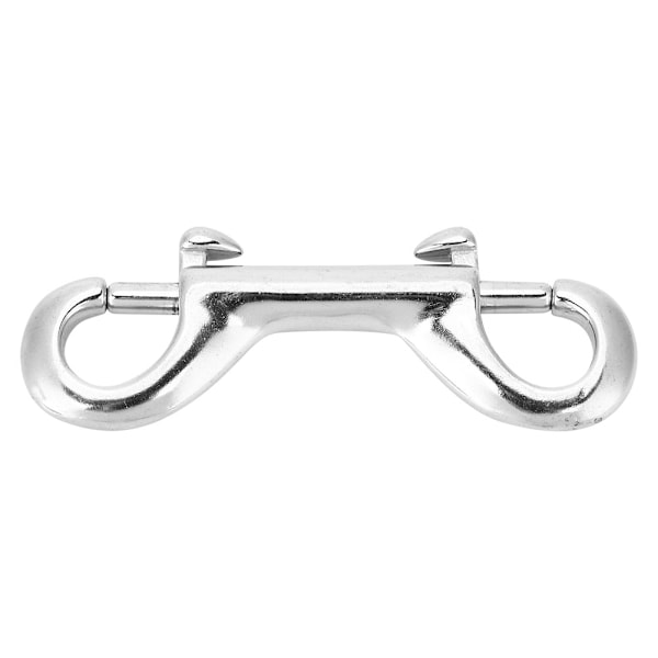 Silver Hållbar Rostfritt Stål Dubbeländad Klämma Hook Bolt Snap Scuba Dykning Spänne (90mm)