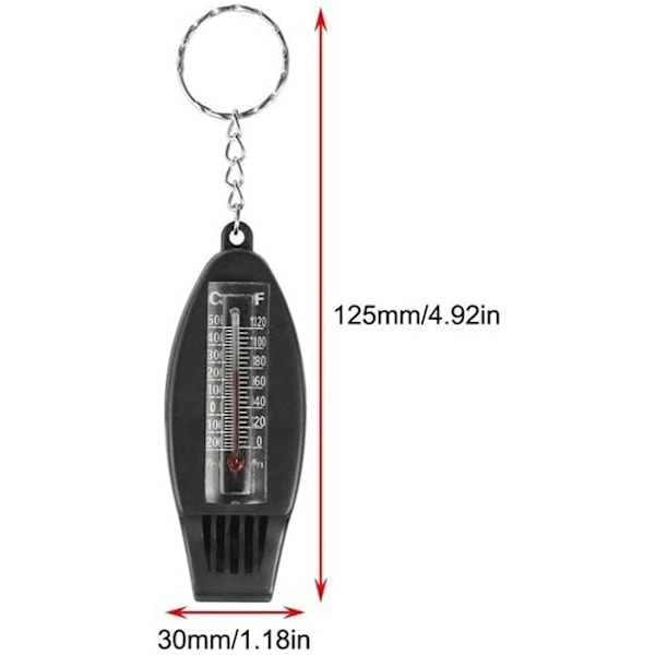 Multifunktionell VisselpipaKompassTermometerFörstoringsglasNyckelringNödutrustningÖverlevnadssatserUtomhusResorCampingVandring
