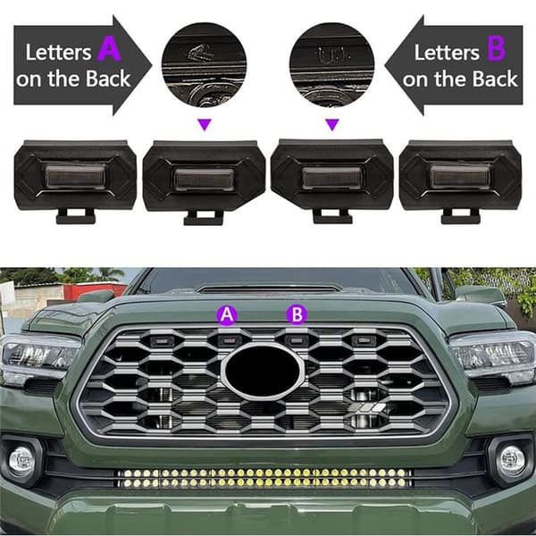 4 stk. bil LED grilllys ekstern lampe røg lys tilbehør