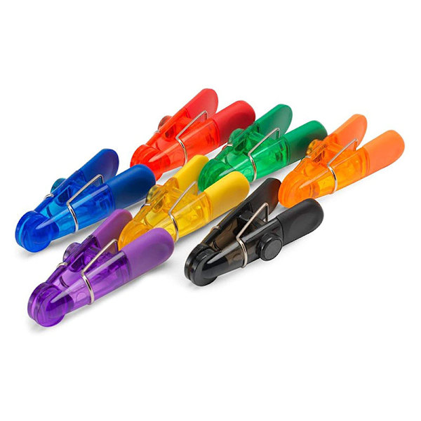 Magnetiske clips med metalfjeder Køleskab Fryser Opbevaringspose Papirclips default