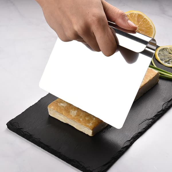 Kjøkkenspatel i rustfritt stål, 14 x 12 cm, deigskrape for baking og matlaging