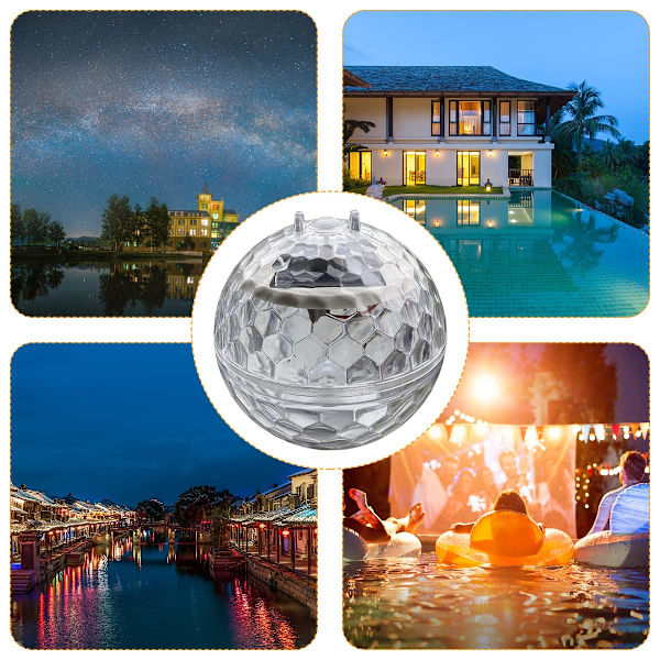Solcellsflytande poollampa IP44 vattentät solcellslampa damm Glow Globe Lights LED Glow Ball Lamp Dekoration (varmt ljus)