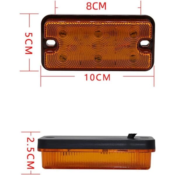 2 stk. LED Blinkende Gule Positionslys Foran 12V-80V til Gaffeltruck Trailer