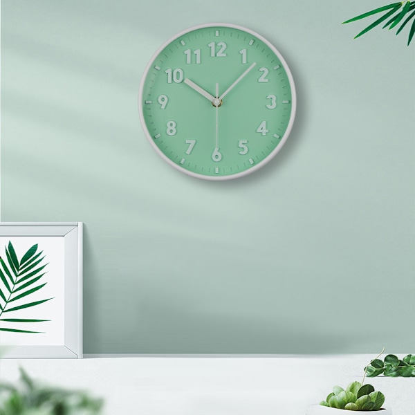 Modern Enkel Väggklocka 8 Tum Godisfärg Tyst För Tidsklockor Prydnader För Hem Sovrum Sovsal Vardagsrum Dekoration Mint green
